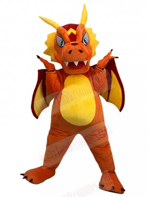 Mighty Red Fire Dragon Mascot Costume Animal