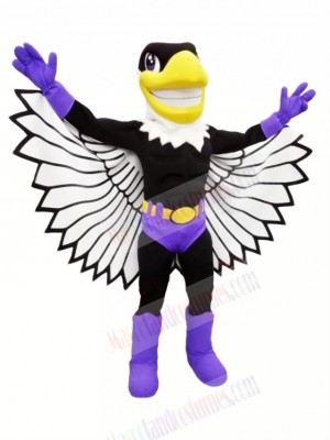 Purple Bird with Wings Mascot Costume Cartoon