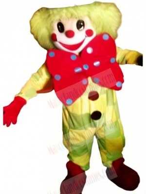 Clown With Big Bow Mascot Costume Cartoon