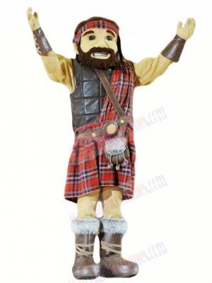 Happy Highlander With Kilt Mascot Costume Cartoon