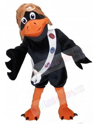 Black Pilot Raven Bird Mascot Costume Animal