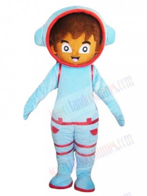 Brown Astronaut Boy Cosmonaut Mascot Costume People