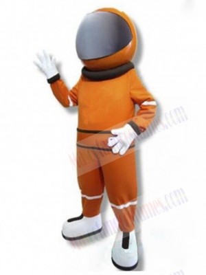Astronaut Mascot Costume in Orange Space Suit People