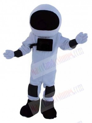 Astronaut Mascot Costume in Black and White Space Suit People