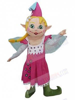 Friendly Female Elf Mascot Costume Cartoon