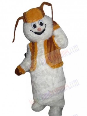 Snowman Mascot Costume Cartoon with Felt Hat