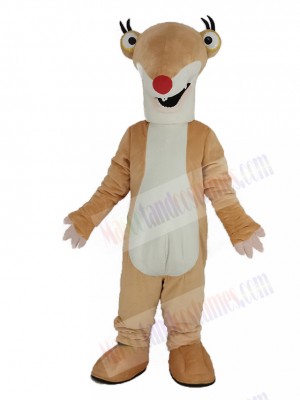 Ground Sloth with Red Nose Sid for Ice Age Mascot Costume Animal