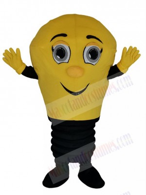 Smiling Yellow Lamp Light Bulb Mascot Costume