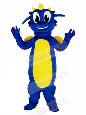 Blue Dragon Mascot Costume Cartoon