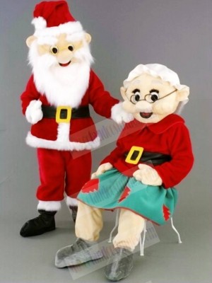 Mr. Santa Claus Father Christmas/Mrs. Santa Claus Mascot Costumes People