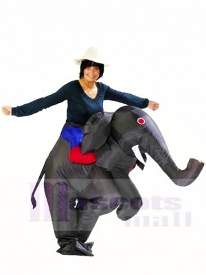 Ride on Black Elephant Inflatable Halloween Xmas Costumes for Adults