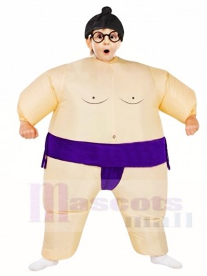 Purple Japanese Fat Man Sumo Inflatable Halloween Christmas Costumes for Kids