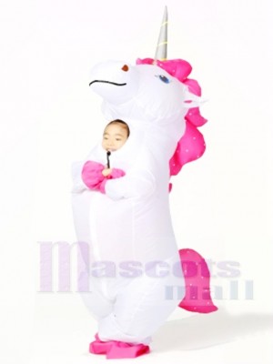 White Unicorn Inflatable Halloween Christmas Costumes for Kids