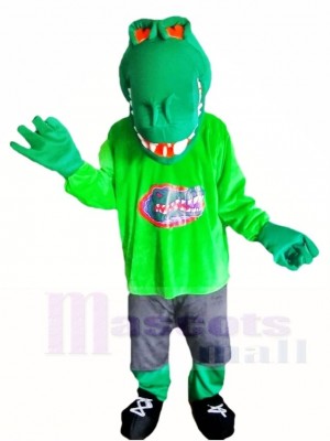 Cute Green Muscle Croc Crocodile Alligator Mascot Costumes Animal