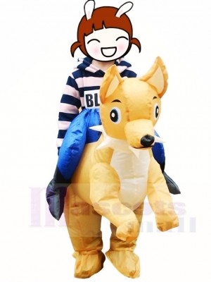 Ride On Dog Inflatable Carry Me Mascot Costumes Christmas Party Outfit for Kids