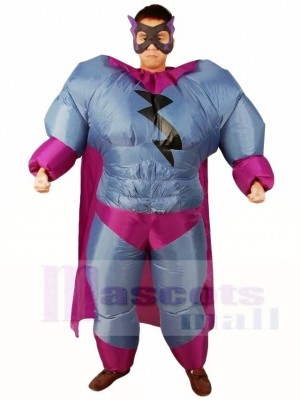 Fat Superman Grey Superhero Inflatable Halloween Xmas Costumes for Adults