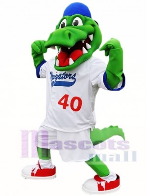 Cute Blue Hat Athlete Crocodile Mascot Costume Alligator Mascot Costumes Animal