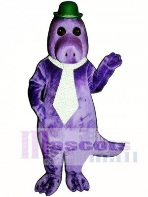 Jake the Saurus with Hat & Tie Mascot Costume