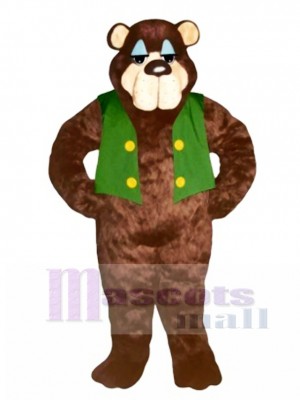 Cute Bramble Bear with Vest Mascot Costume Animal 
