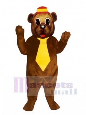 Father Bear with Hat & Tie Mascot Costume Animal 
