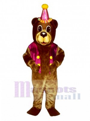 New Birthday Bear with Vest & Hat Mascot Costume Animal 