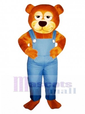 Cute Gardener Bear with Overalls Mascot Costume Animal 