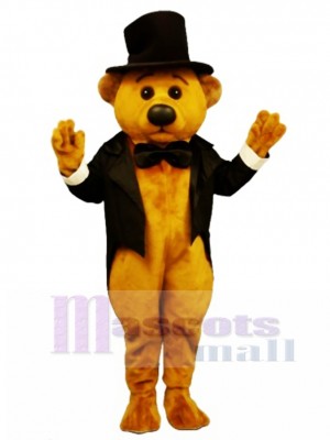New Sophisticated Bear with Tailcoat & Hat Mascot Costume Animal 