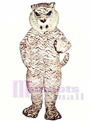 Cute Blue-Eyed White Tiger Mascot Costume Animal 