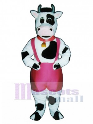 Cute Peter Porterhouse Cow with Paints, Bell & Collar Mascot Costume