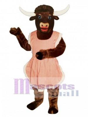 Lady Longhorn with Apron Christmas Mascot Costume