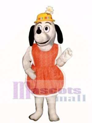 Cute Gertie Greyhound Dog with Apron & Hat Mascot Costume Animal