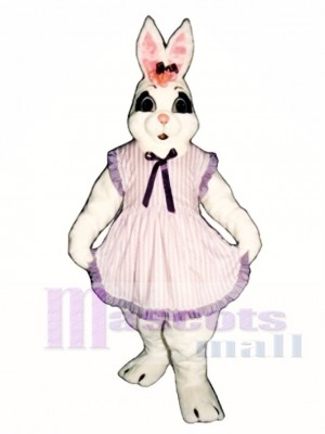 Cute Cindy Easter Bunny Rabbit with Apron Mascot Costume