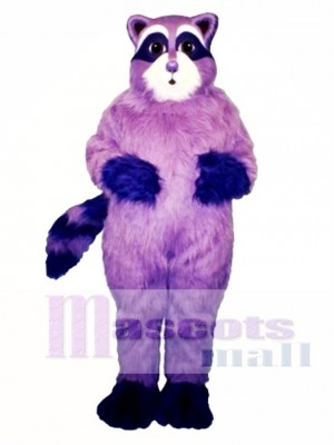 Purple Raccoon Mascot Costume