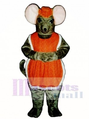 Granny Mouse with Glasses, Hat & Apron Mascot Costume Animal