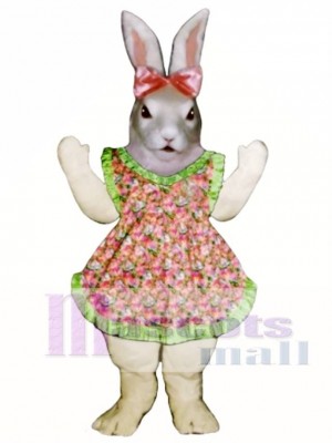 Easter Jill Bunny Rabbit with Apron & Bow Mascot Costume Animal