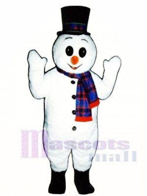 Extra Round Snowman with Hat & Scarf Christmas Mascot Costume