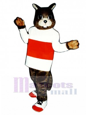 Jogging Beaver with Shirt & Tennis Shoes Mascot Costume Animal 
