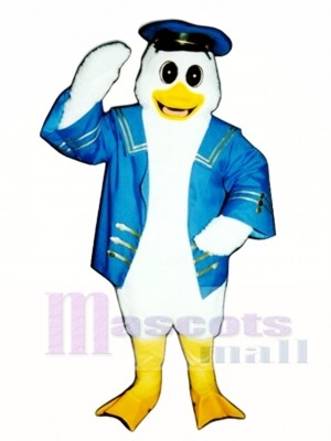 Cute Captain Duckling Duck with Jacket & Hat Mascot Costume