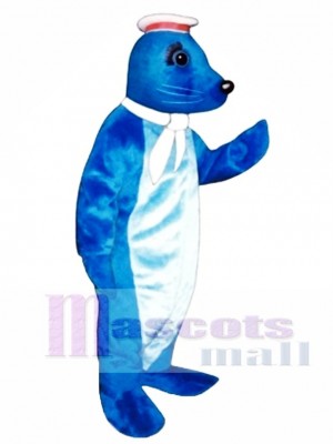 Cute Navy Seal with Sailor Hat & Scarf Mascot Costume