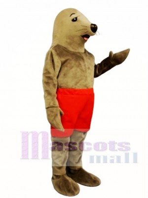 Cute Sunning Seal with Shorts Mascot Costume