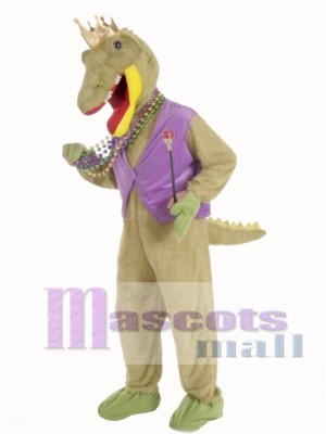 Mardi Gras Alligator King Mascot Costume