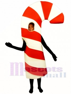 Open Face Candy Cane Mascot Costume Christmas Xmas