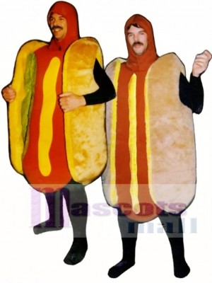Hot Dog with Relish(on left) Mascot Costume