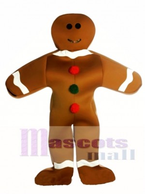 Gingerbread Man Christmas Mascot Costume