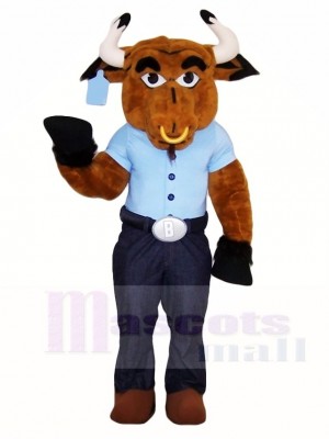 Brown Bull Mascot Costumes Farm Animal