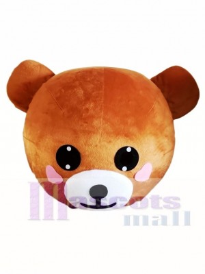 Light Brown Bear Mascot HEAD ONLY Line Town Friends with Pink Cheek