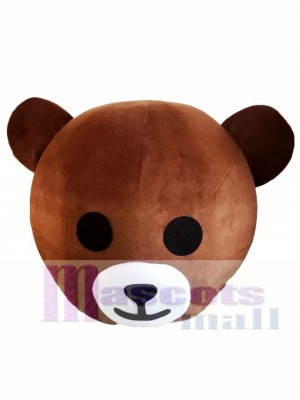 Happy Smile Brown Bear Mascot HEAD ONLY Line Town Friends Mascot