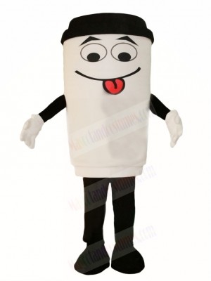 White Coffee Cup Bottle Mascot Costumes Drink