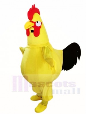 Yellow Chicken Cock Rooster Mascot Costumes Poultry Animal 