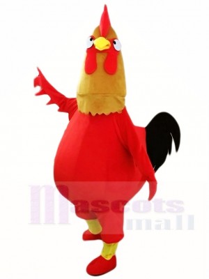 Red Chicken Cock Rooster Mascot Costumes Poultry Animal 